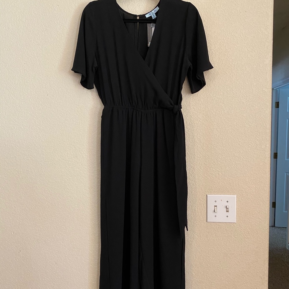 Black wrap jumpsuit